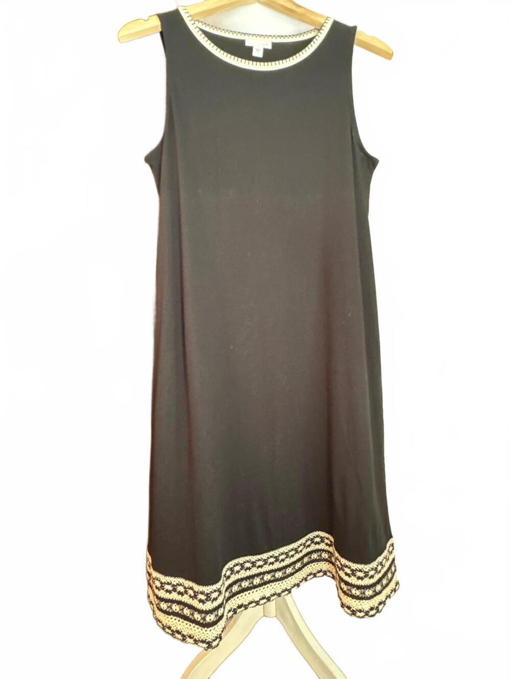 J. Jill Black and white embroidered T-shirt dress S